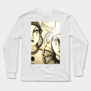 art deco pierrot by Jacqueline Mcculloch for HOUSE of HARLEQUIN Long Sleeve T-Shirt